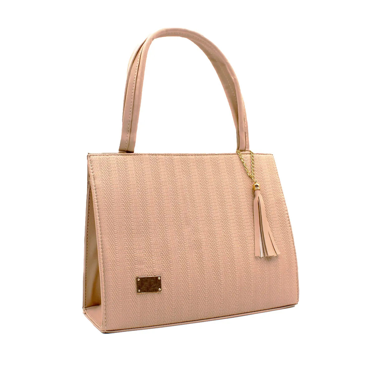 Bolsa Satchel Doble asa Color Beige  Exterior Piel sintética de RBCOLLECTION